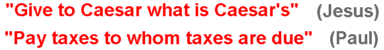"Give to Caesar what is Caesar's" (Jesus)